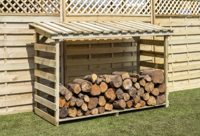 NEW LARGE LOG STORE WOODEN PRESSURE TREATED (1.84 x 0.7 x 1.3m)